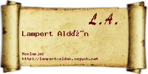 Lampert Aldán névjegykártya